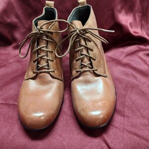 Clarks Brown Ankle Boots with Polished Leather Finish